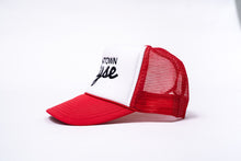 Load image into Gallery viewer, White and Red 4TOWN Trucker
