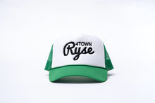 Load image into Gallery viewer, White and Green 4TOWN Trucker
