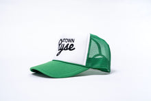 Load image into Gallery viewer, White and Green 4TOWN Trucker
